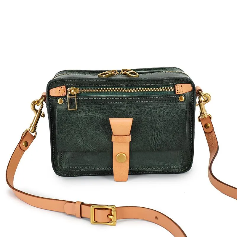 Vintage Leather Over The Shoulder Bag Leather Crossbody Purse For Women