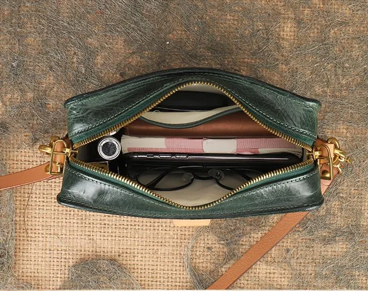 Vintage Leather Over The Shoulder Bag Leather Crossbody Purse For Women