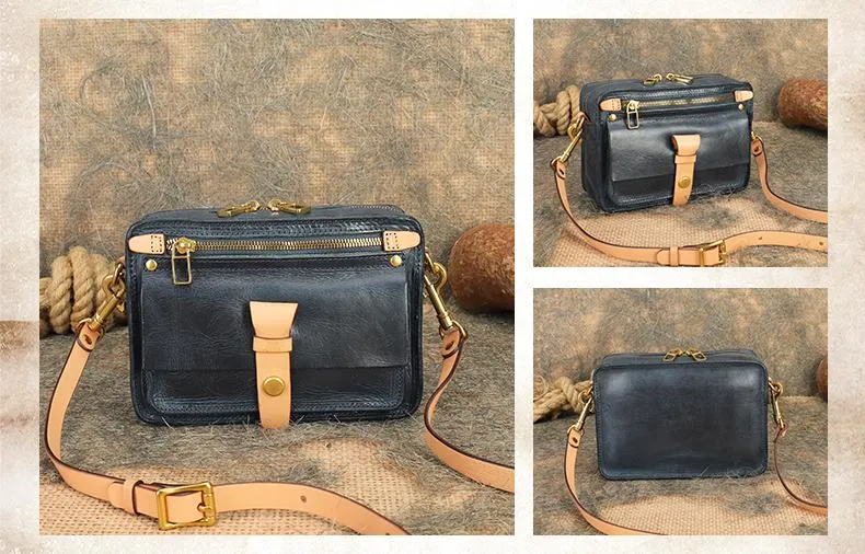 Vintage Leather Over The Shoulder Bag Leather Crossbody Purse For Women