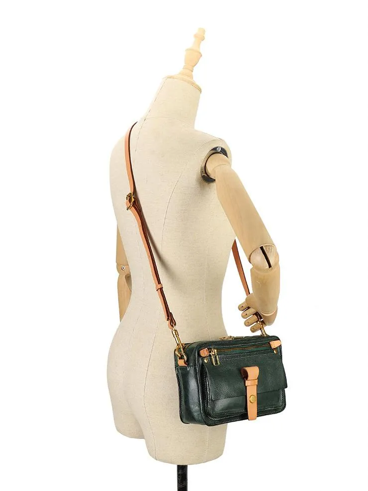 Vintage Leather Over The Shoulder Bag Leather Crossbody Purse For Women