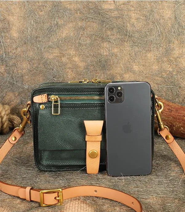 Vintage Leather Over The Shoulder Bag Leather Crossbody Purse For Women