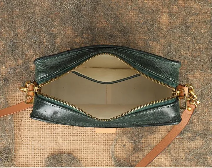 Vintage Leather Over The Shoulder Bag Leather Crossbody Purse For Women
