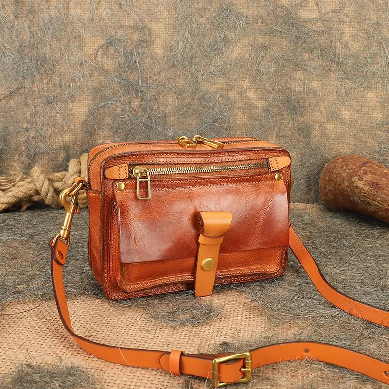 Vintage Leather Over The Shoulder Bag Leather Crossbody Purse For Women