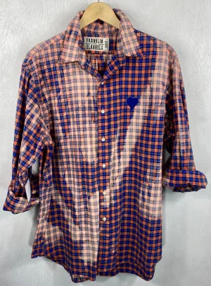 Vintgae Royal Blue and  Orange Lightweight Cotton Size Large