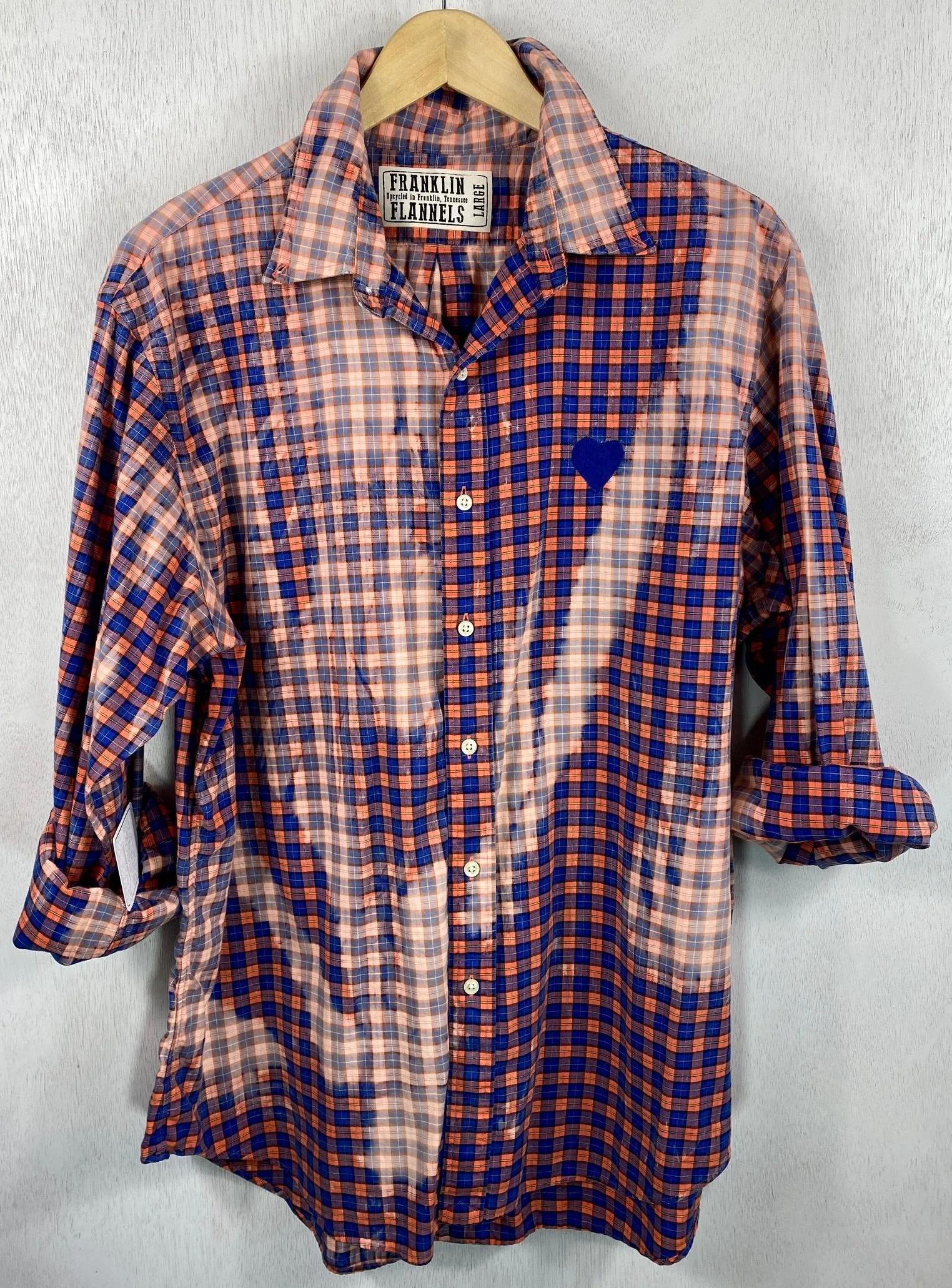 Vintgae Royal Blue and  Orange Lightweight Cotton Size Large