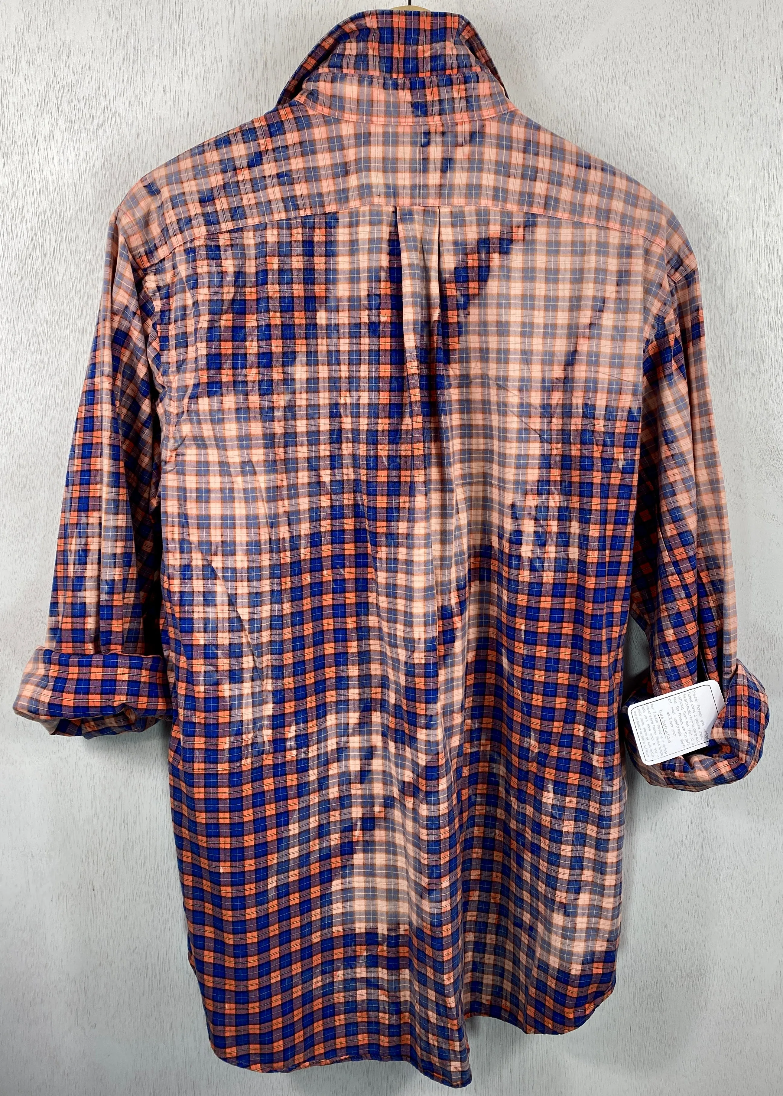 Vintgae Royal Blue and  Orange Lightweight Cotton Size Large
