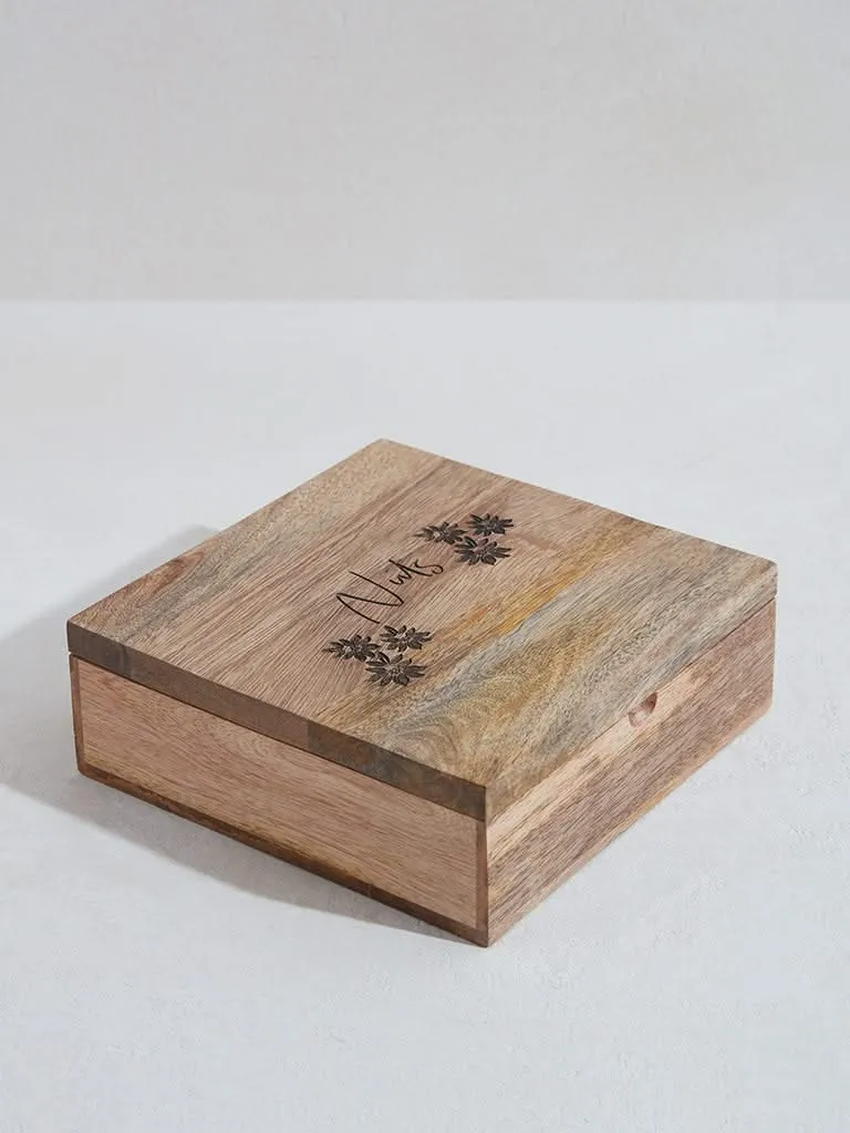 Westside Home Brown Damask Design Nut Box