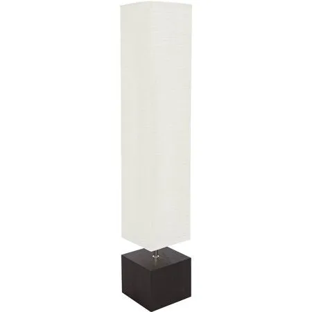 White Rice Paper Floor Lamp with Dark Wood Base