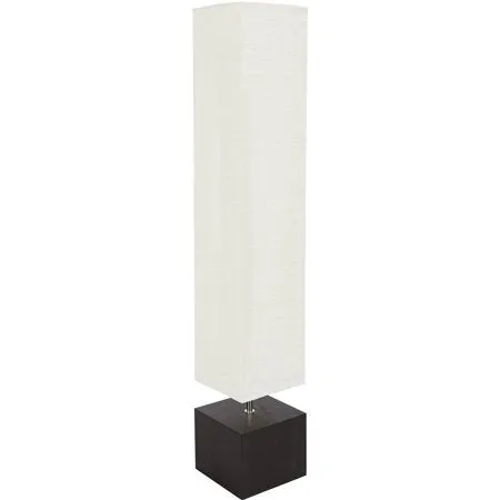 White Rice Paper Floor Lamp with Dark Wood Base