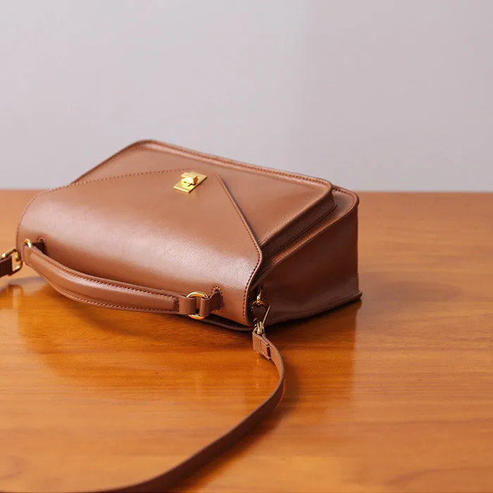 Womens Blue Leather Satchel Bag Crossbody Bags Purses for Women