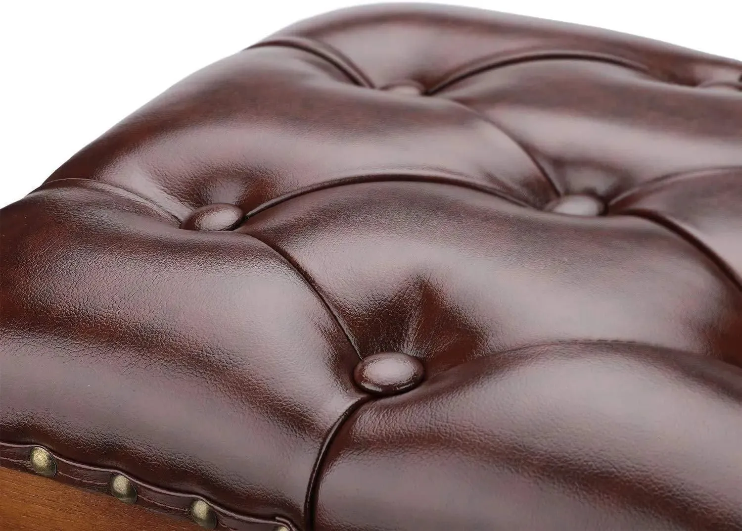 Wooden Twist Squat Teak Wood Small Footrest Pouf & Ottoman Stool