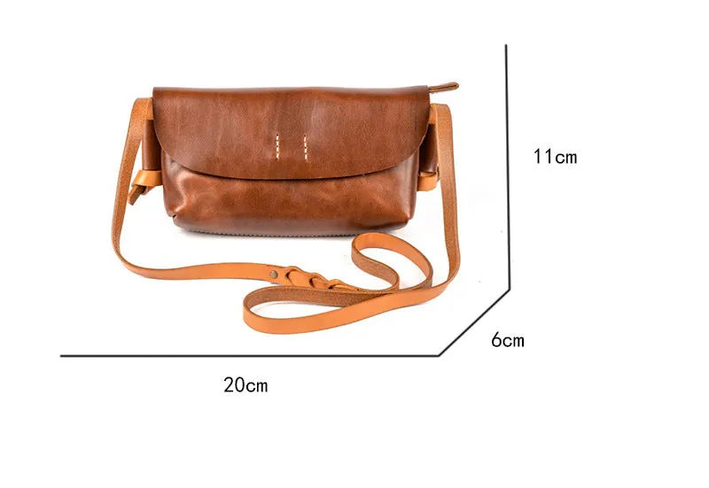 YAAGLE Women Handmade Tanned Leather Cross Body Bag Clutch YGWF18