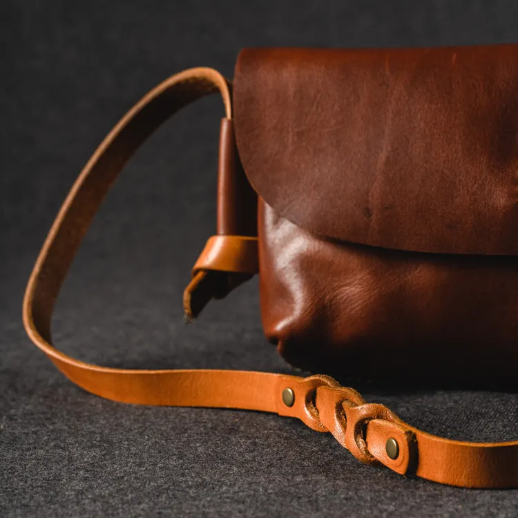 YAAGLE Women Handmade Tanned Leather Cross Body Bag Clutch YGWF18